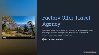 factory offer travel agency