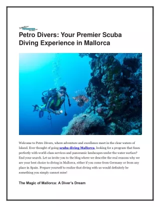 Petro Divers Your Premier Scuba Diving Experience in Mallorca1