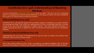 QuickBooks Error 1328: Quick Fixes