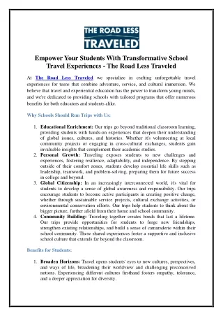 empower your students with transformative school