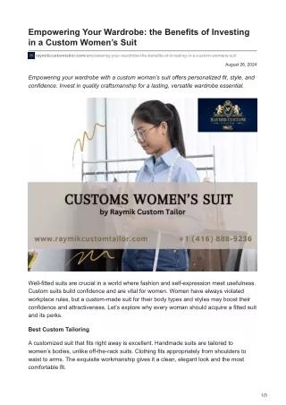 Empowering Your Wardrobe the Benefits of Investing in a Custom Womens Suit