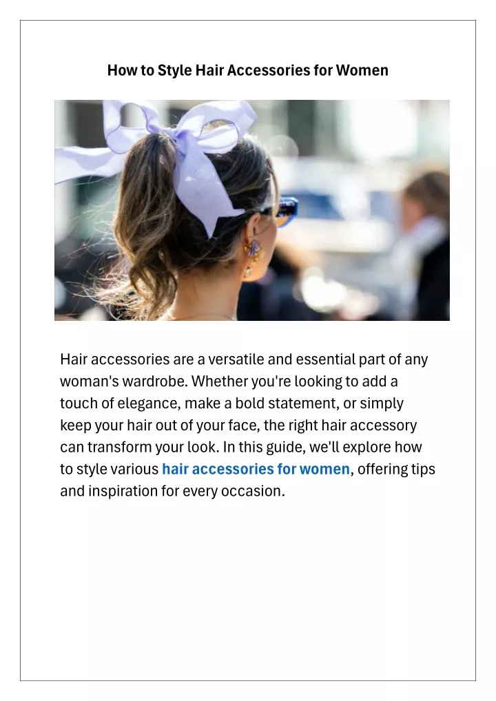 how to style hair accessories for women