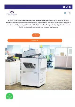 "Cheap Commercial Printer Rentals in Dubai | Secure Office Solutions"