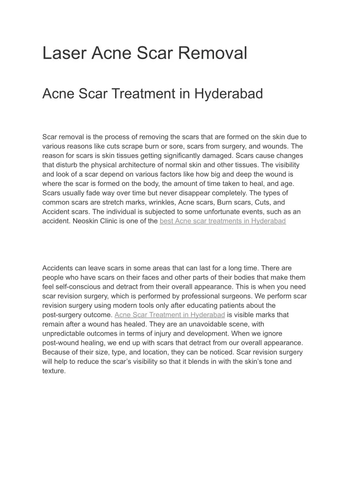 laser acne scar removal