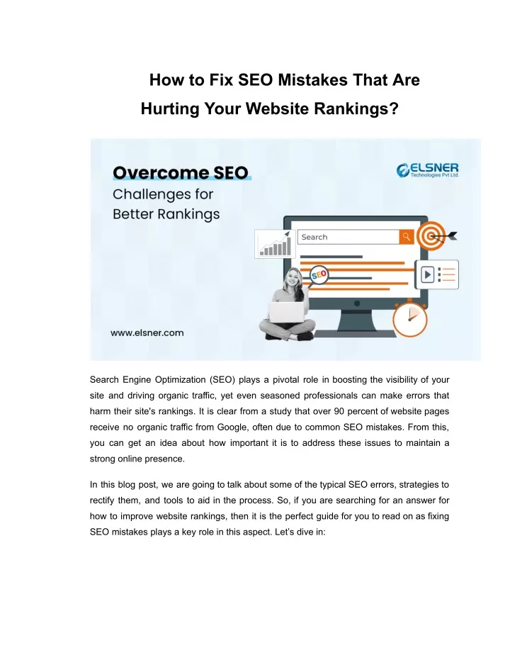 how to fix seo mistakes that are