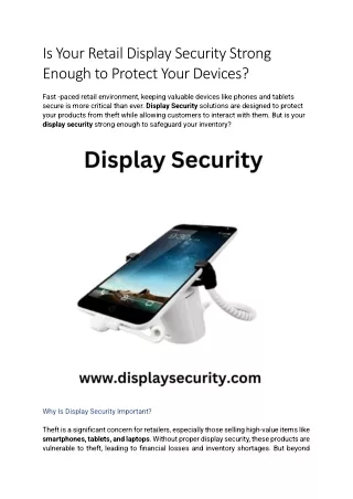 Is Your Retail Display Security Strong Enough to Protect Your Devices