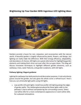 Brightening Up Your Garden With Ingenious LED Lighting Ideas