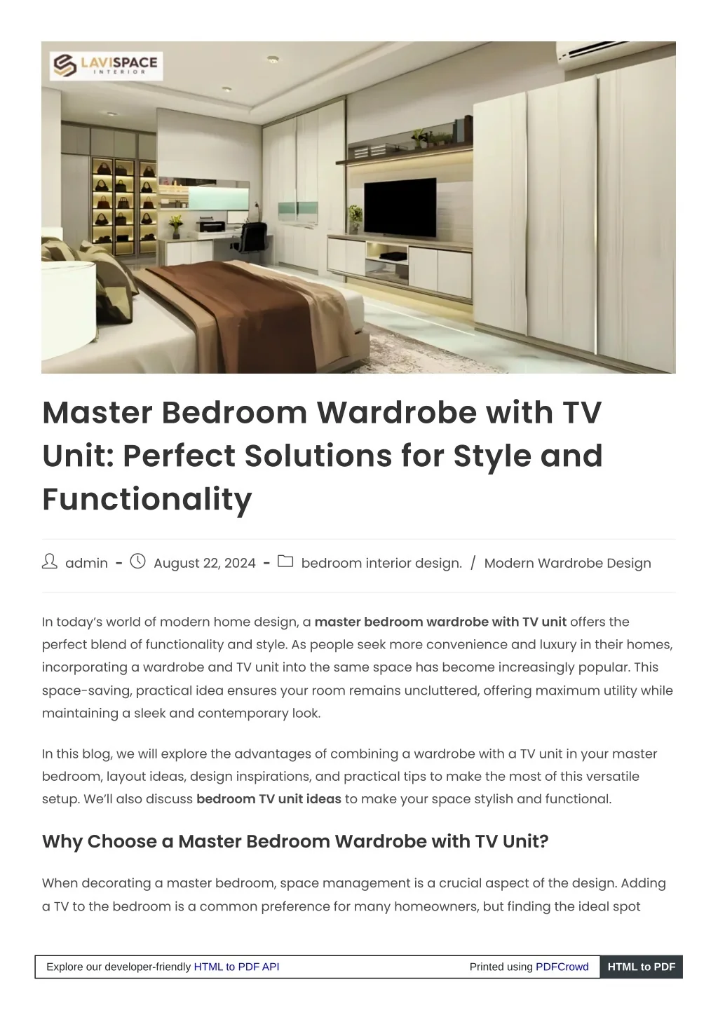 PPT - Master Bedroom Wardrobe with TV Unit: A Comprehensive Design ...