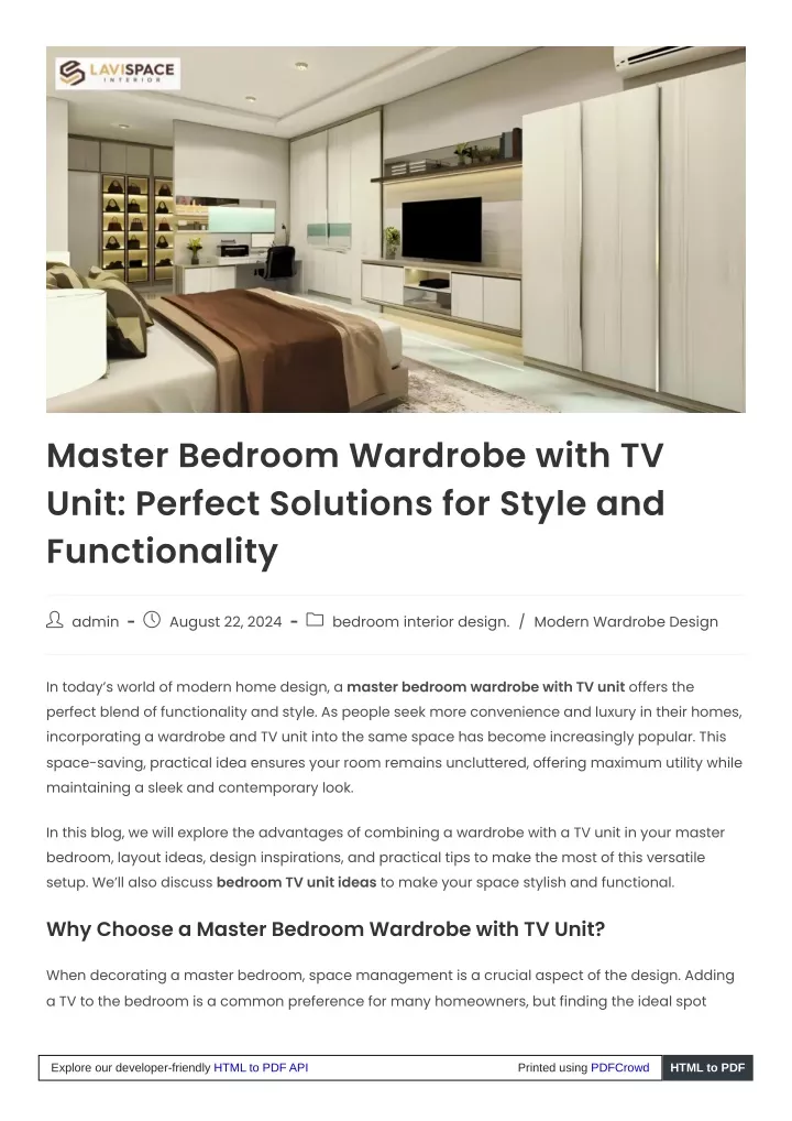 master bedroom wardrobe with tv unit perfect