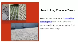 Interlocking Concrete Pavers