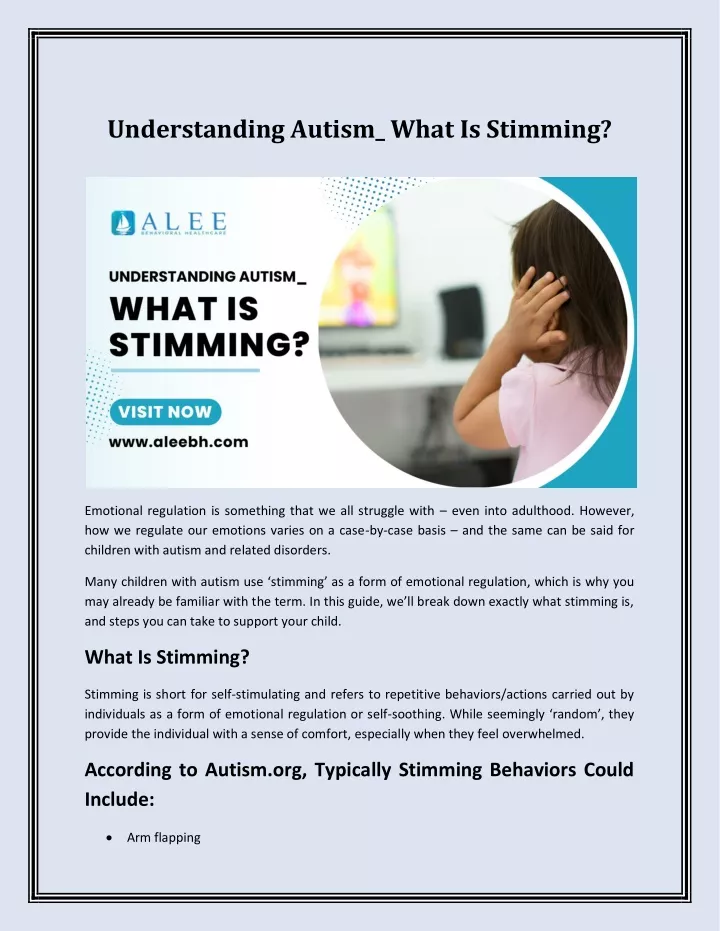 understanding autism what is stimming