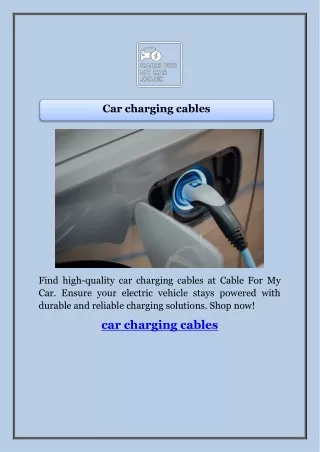 Car Charging Cables