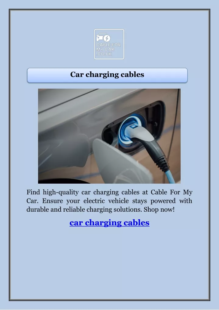 car charging cables