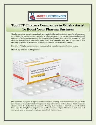 Top PCD Pharma Companies in Odisha Assist To Boost Your Pharma Business