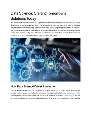 data science crafting tomorrow s solutions today
