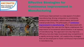 effective strategies for continuous improvement