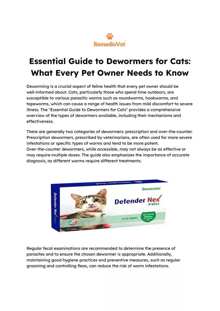 essential guide to dewormers for cats what every