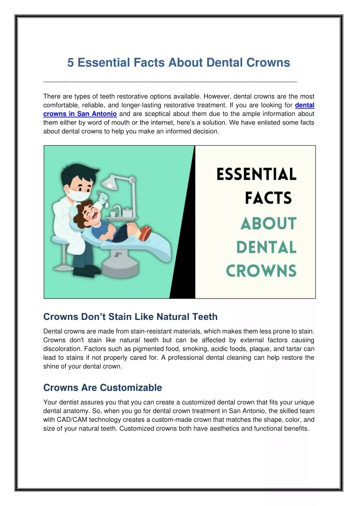 5 essential facts about dental crowns