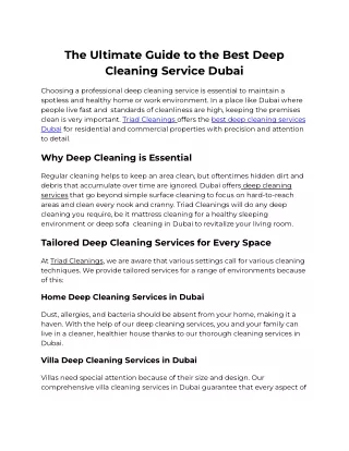 Best deep cleaning service Dubai