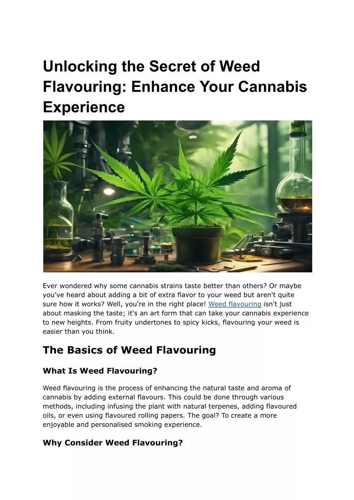 unlocking the secret of weed flavouring enhance