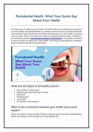 Periodontal Health What Your Gums Say About Your Health