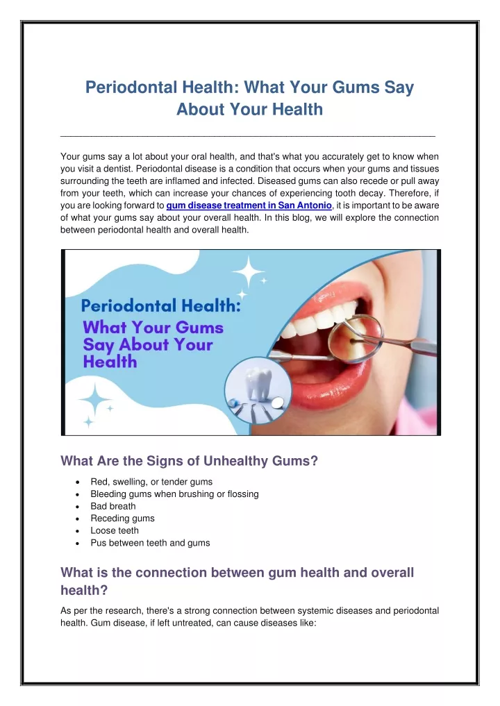 periodontal health what your gums say about your