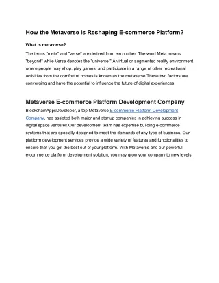 how the metaverse is reshaping e commerce platform