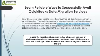 Effective technique to resolve QuickBooks Data Migration Services