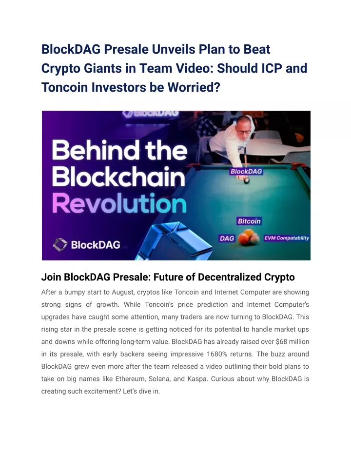 blockdag presale unveils plan to beat crypto