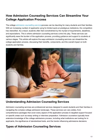 how admission counseling services can streamline