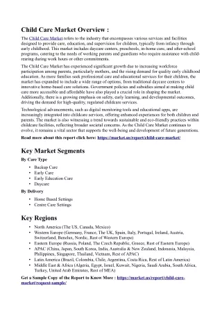 Child Care Market: Emerging Trends in Home-Based Childcare Solutions