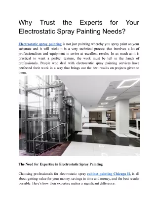 Why Trust the Experts for Your Electrostatic Spray Painting Needs_