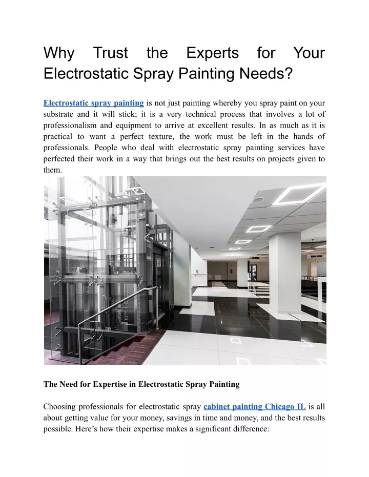 why electrostatic spray painting needs