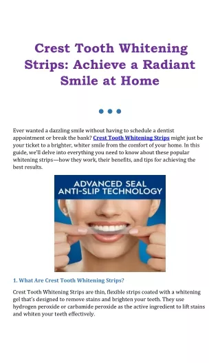 Crest tooth whitening strips