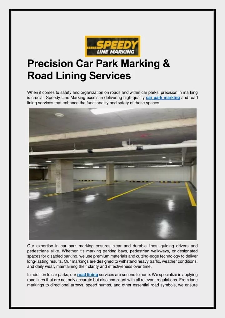 precision car park marking road lining services