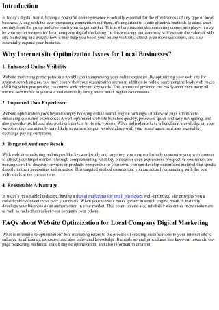 Internet site Marketing: Your Trump Card for Local Company Digital Advertising A