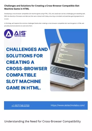 Challenges and Solutions for Creating a Cross-Browser Compatible Slot Machine Game in HTML