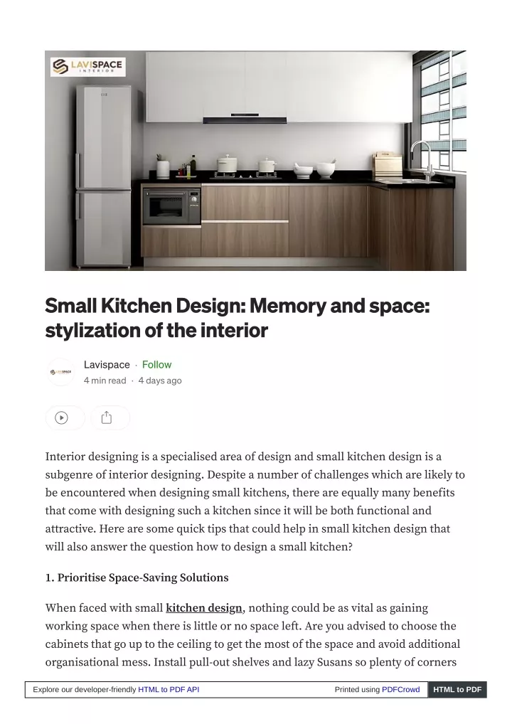 small kitchen design memory and space stylization