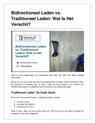 Bidirectioneel Laden vs. Traditioneel Laden_ Wat Is Het Verschil
