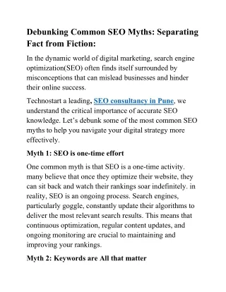 Debunking Common SEO Myths: Separating Fact from Fiction