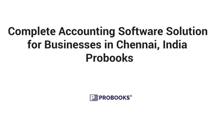 complete accounting software solution