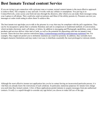 best inmate textual content service