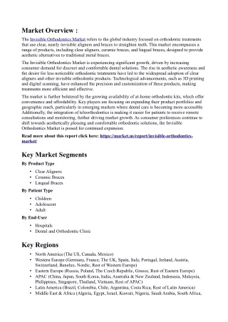Invisible Orthodontics Market Study: The Role of Teleorthodontics in Market Expa