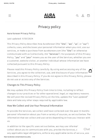 Privacy policy – AuraKorean