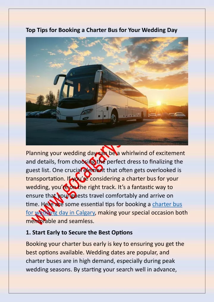 top tips for booking a charter bus for your