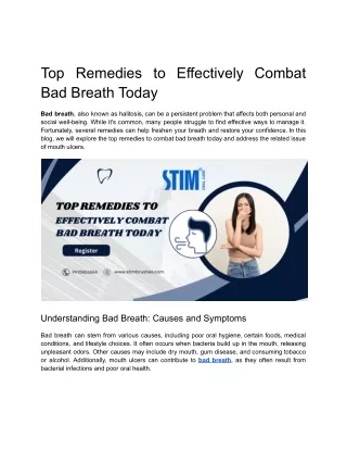 Top Remedies to Effectively Combat Bad Breath Today