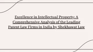 Leading Patent Law Firms in India: Expert Insights by Shekhawat Law