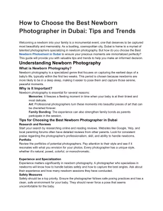 Dubai’s Finest Newborn Photographer: Cherish Every Moment