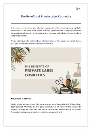 The Benefits of Private Label Cosmetics