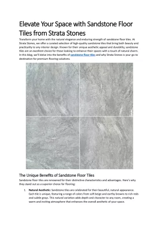 Elevate Your Space with Sandstone Floor Tiles from Strata Stones